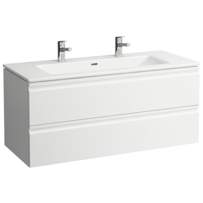LAUFEN PRO S Waschtischkombination 120 x 50 cm mit 2 Hahnlöchern und 2 Auszügen