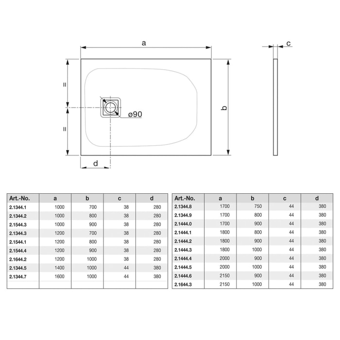 LAUFEN SOLUTIONS Marbond Duschwanne 120 x 70 cm