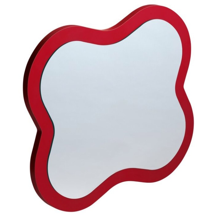 LAUFEN Florakids Blumenspiegel in Rot zur Wandbefestigung mit den Maßen 43,5 x 2,1 x 38,3 cm