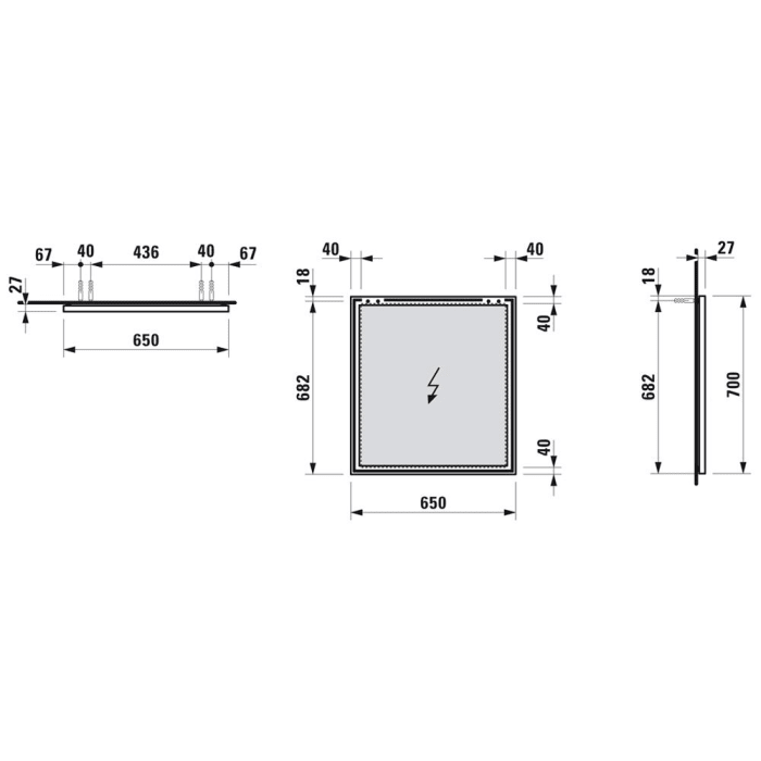 LAUFEN Frame 25 Badezimmerspiegel 65 x 70 cm ohne Beleuchtung