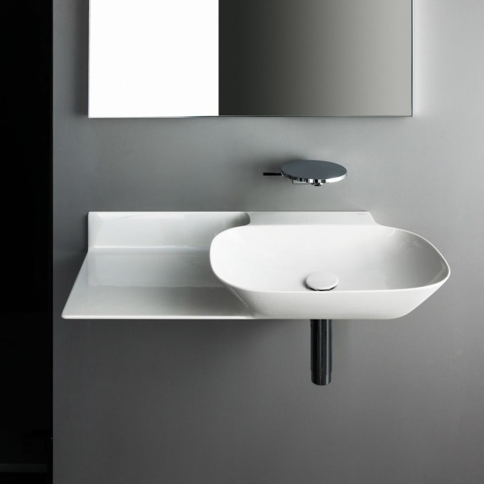 LAUFEN INO Waschtisch unterbaufähig 90 x 45 cm mit Ablage links, ohne Hahnloch