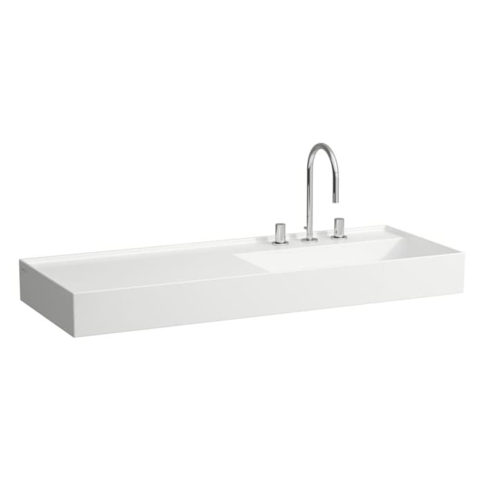 LAUFEN Kartell Waschtisch 120 x 46 cm, mit Ablage links,  ohne Hahnloch