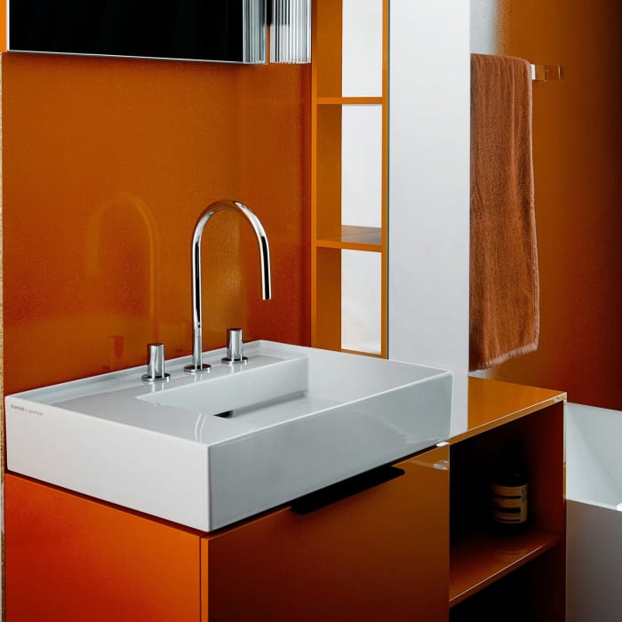 LAUFEN Kartell Waschtisch 60 x 46 cm, mit Ablage links, mit 3 Hahnlöchern