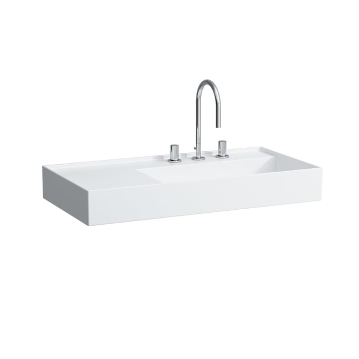 LAUFEN Kartell Waschtisch 90 x 46 cm, mit Ablage links und 1 Hahnloch