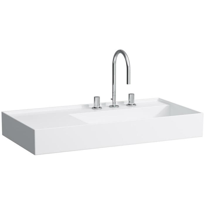 LAUFEN Kartell Waschtisch 90 x 46 cm, mit Ablage links und 3 Hahnlöchern