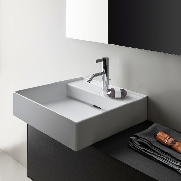 LAUFEN Kartell Handwaschbecken 46 x 46 cm mit 1 Hahnloch