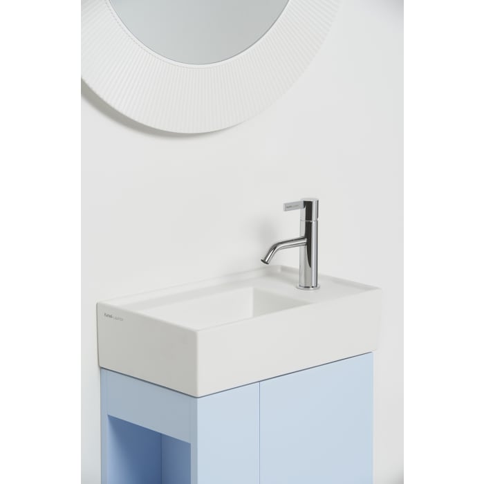 LAUFEN Kartell Handwaschbecken 46 x 28 cm mit 1 Hahnloch, Armaturenbank rechts