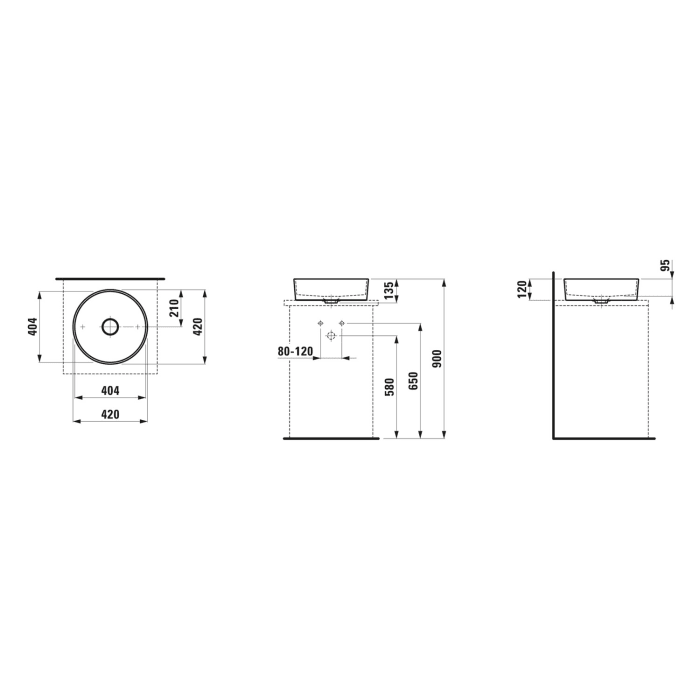 LAUFEN Kartell Waschtisch-Schale mit 42 cm Durchmesser