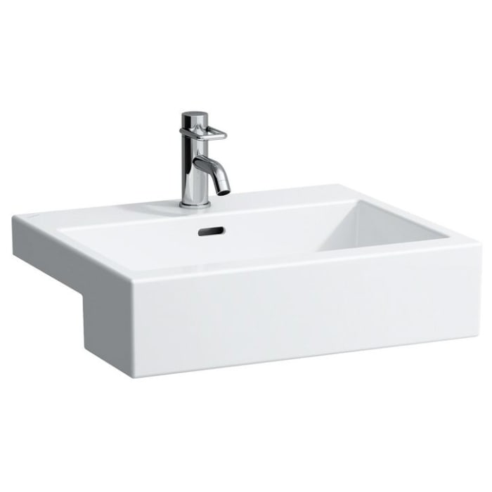 LAUFEN Living City Halbeinbauwaschtisch 55 cm mit Überlauf und 1 Hahnloch