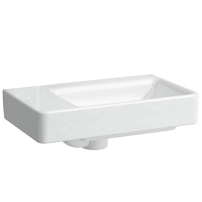 LAUFEN PRO S Handwaschbecken 48 cm asymmetrisch, ohne Hahnloch, mit Überlauf, mit Becken rechts