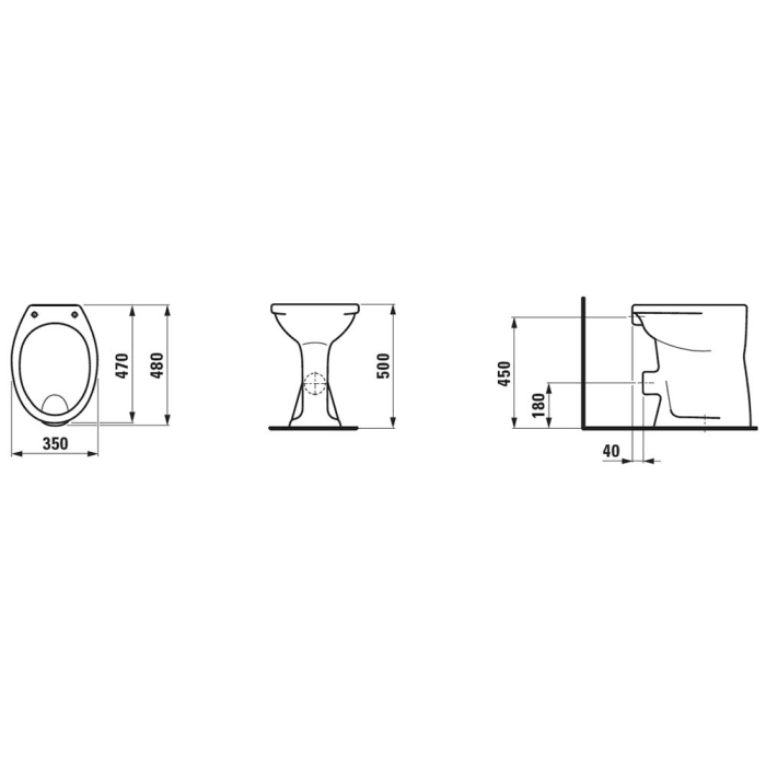 LAUFEN Albonova 50 Stand-WC Flachspüler