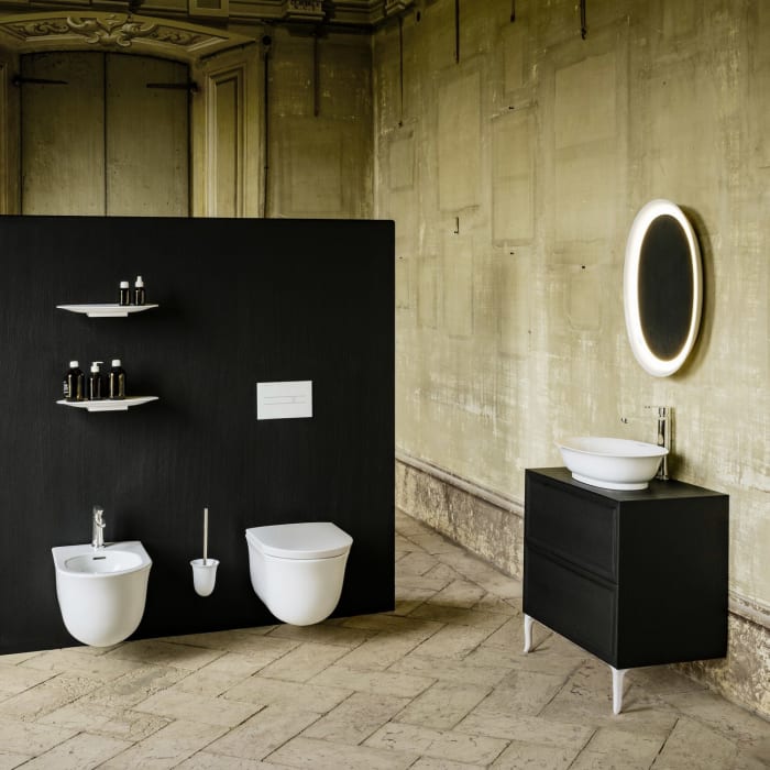 LAUFEN The New Classic Schubladen-Element 78 x 45 x 60 cm für WT-Schale mittig, mit 2 Schubladen