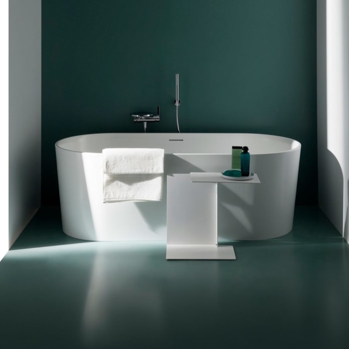 LAUFEN Val Oval-Badewanne freistehend, mit Überlaufspalt