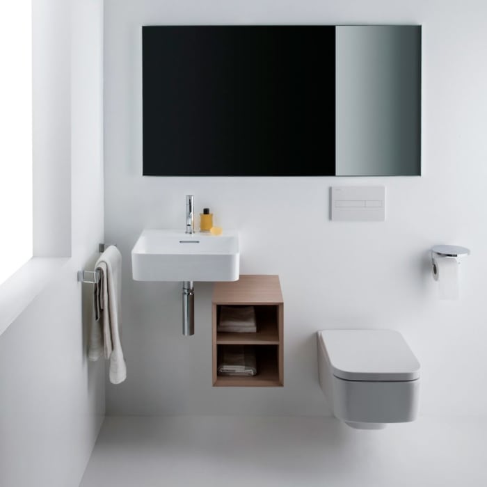 LAUFEN Val Handwaschbecken 45 x 42 cm ohne Hahnloch, mit Überlauf