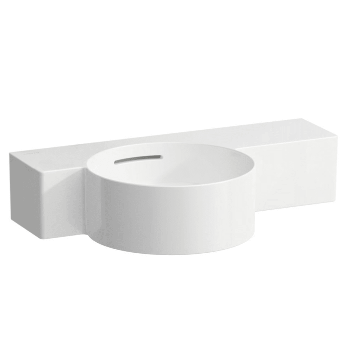 LAUFEN Val Handwaschbecken 55 x 31,5 cm, Ablage rechts, ohne Hahnloch, mit Überlauf