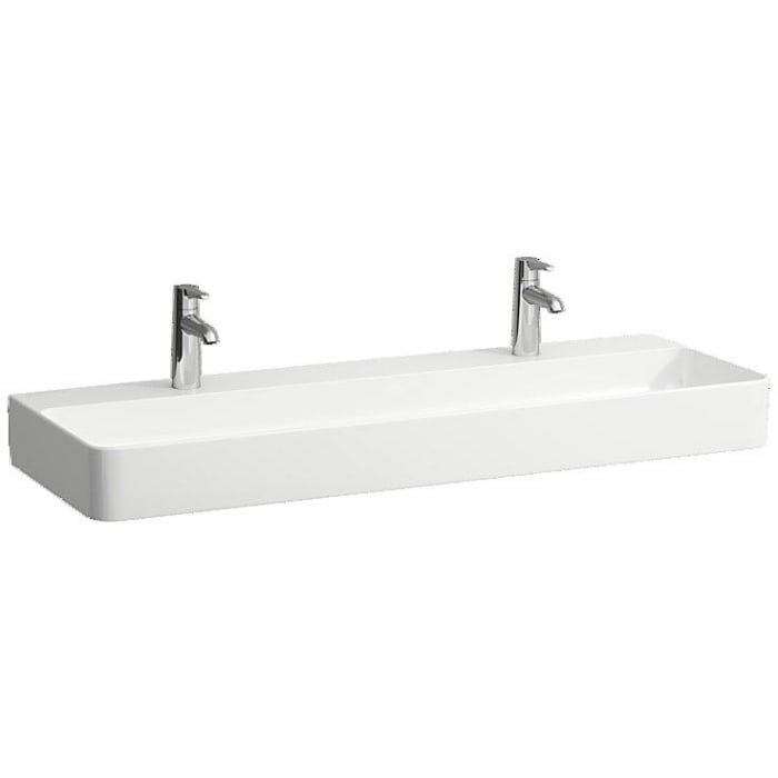 LAUFEN Val Waschtisch, unterbaufähig 120 x 42 cm, mit 2 Hahnlöcher, ohne Überlauf