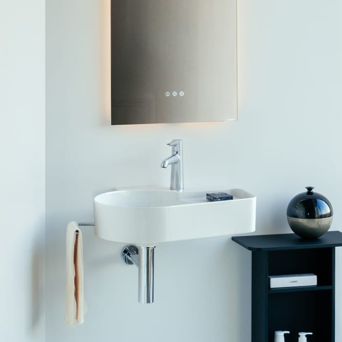 LAUFEN Val Waschtisch, unterbaufähig 53 x 40 cm, mit 1 Hahnloch, mit Überlauf