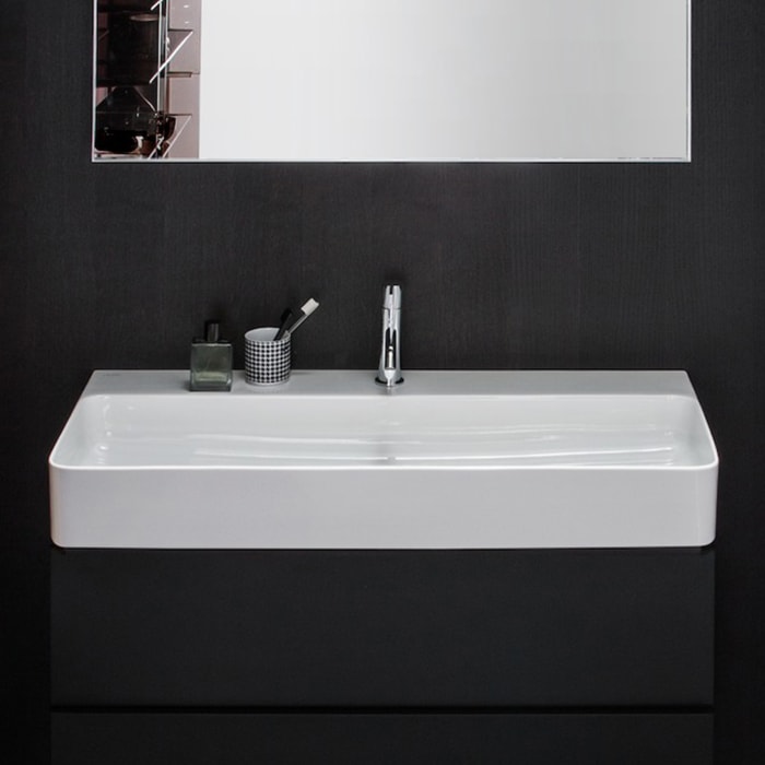 LAUFEN Val Waschtisch, unterbaufähig 95 x 42 cm, mit 1 Hahnloch, mit Überlauf