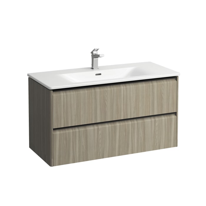 LAUFEN Palace Waschtischkombination 100 cm mit Griffleiste schwarz