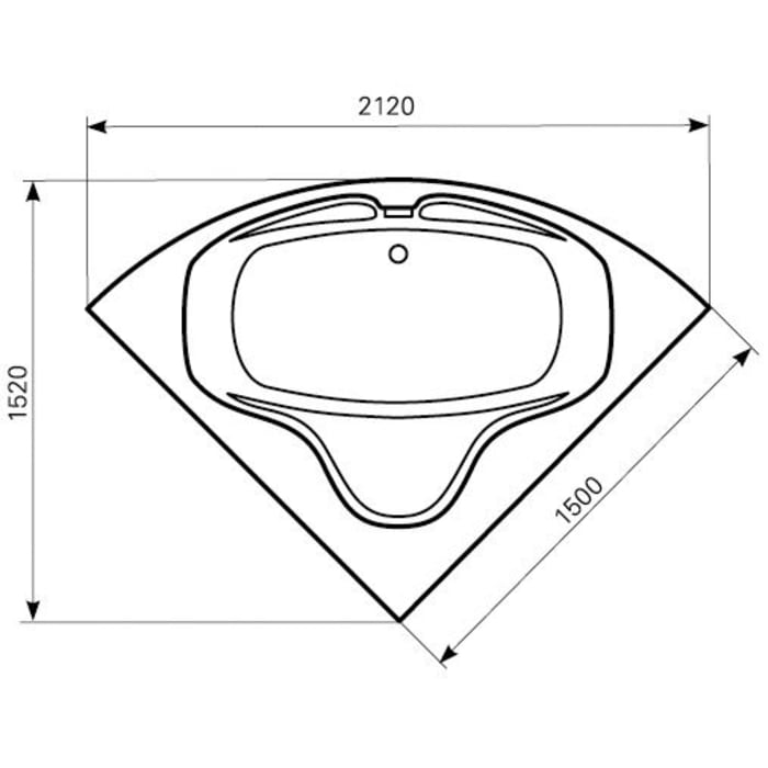 Mauersberger Eck-Badewanne Optica 150 x 150 cm