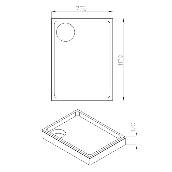 Mauersberger Duschwannenträger aus Styropor für Lupina 120 x 80 cm superflach links