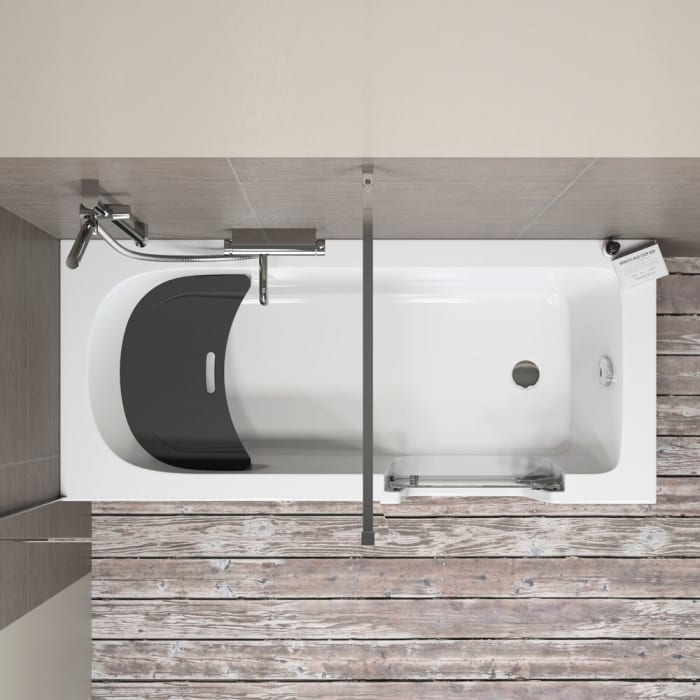 Steinkamp easy entry Badewanne 170 x 75 cm mit Glastür rechts und Styrodurverkleidung