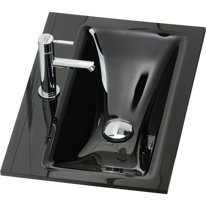 progettobagno Enea 50 Ersatz-Glaswaschtisch in schwarz
