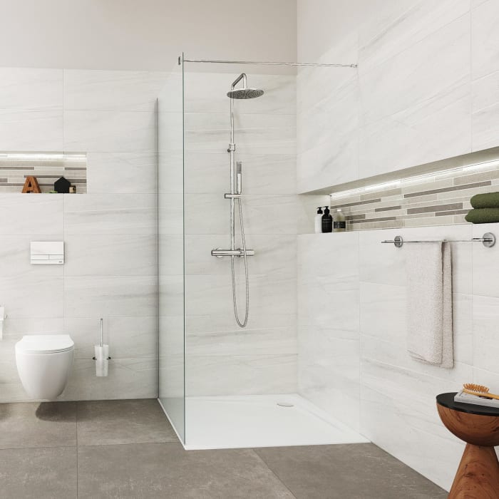 House Duschsystem mit Thermostat-Brausebatterie und Kopfbrause rund, Aufputz