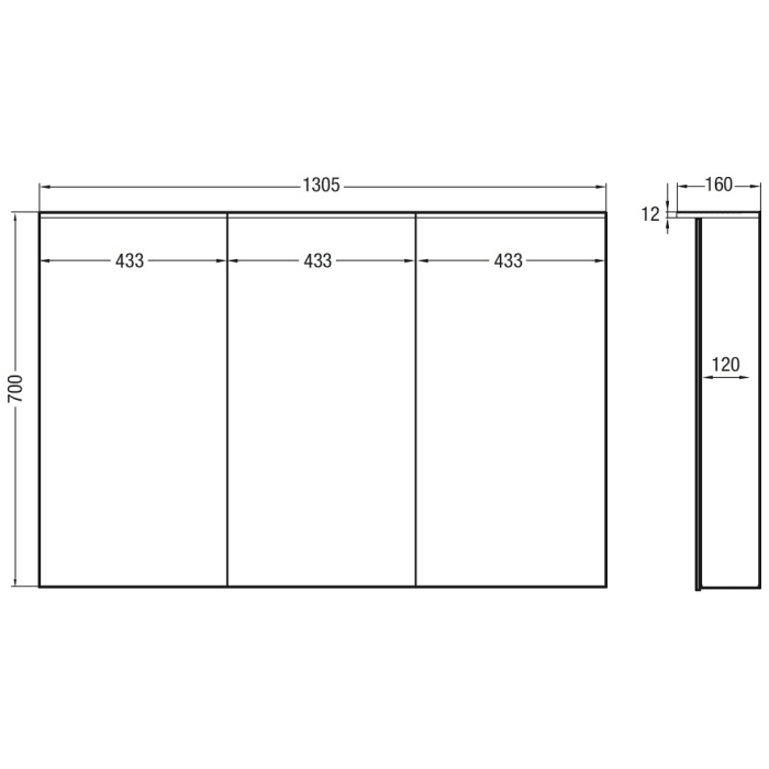 Loft 2.0 Spiegelschrank 130 cm