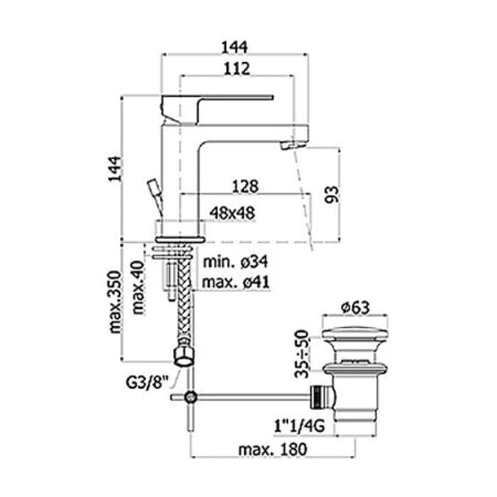 Pure 2.0 Einhebel-Waschtischbatterie mit Ablaufgarnitur