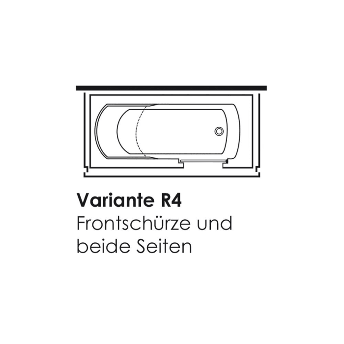 Steinkamp easy entry Badewanne 160 x 75 cm mit Glastür rechts, Trio Ablauf und Acrylverkleidung