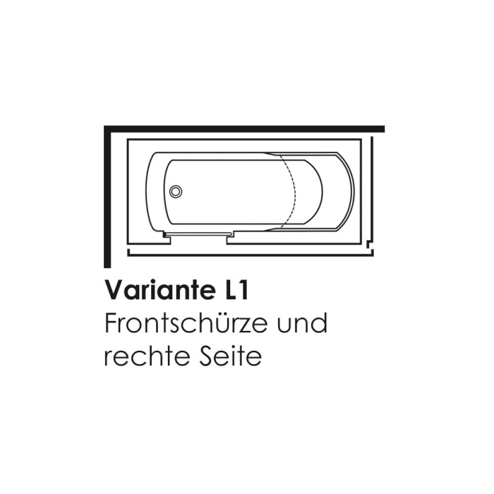 Steinkamp easy entry Badewanne 170 x 75 cm mit Glastür links und Acrylverkleidung