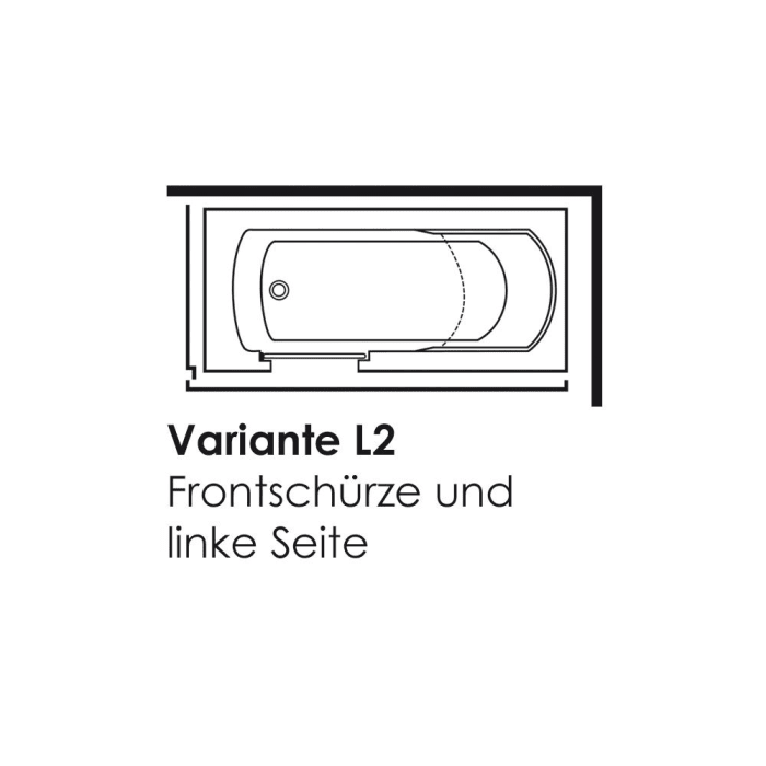 Steinkamp easy entry Badewanne 170 x 75 cm mit Glastür links, Trio Ablauf und Acrylverkleidung