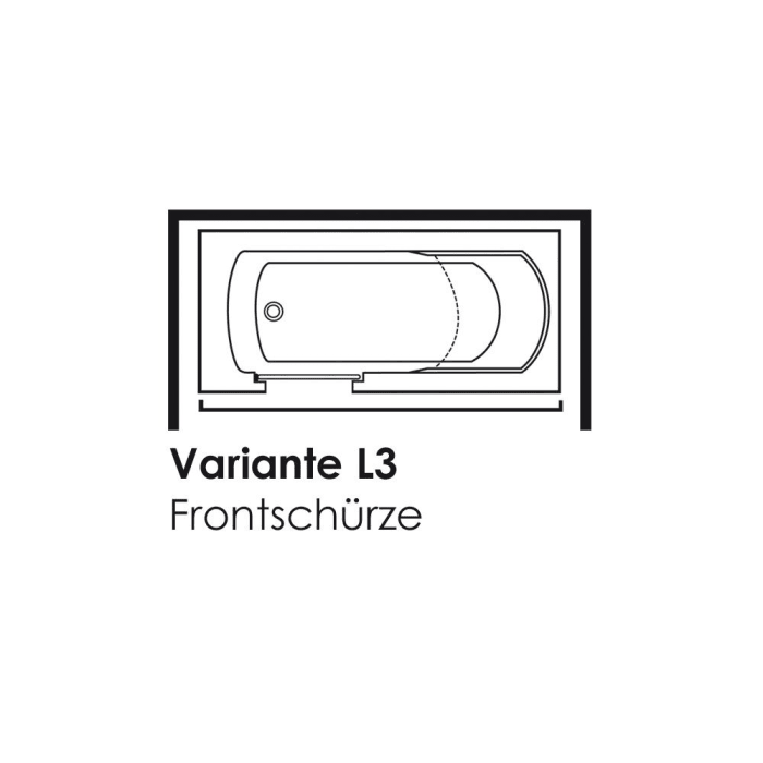 Steinkamp easy entry Badewanne 170 x 75 cm mit Glastür links, Trio Ablauf und Acrylverkleidung