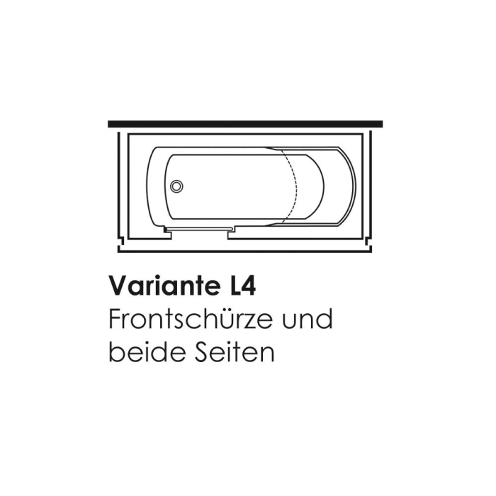 Steinkamp easy entry Badewanne 180 x 80 cm mit Glastür links, Trio Ablauf und Acrylverkleidung