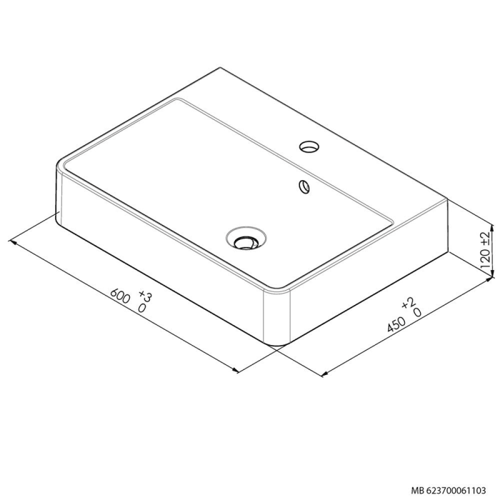 Architekt 200 Aufsatzwaschtisch 60 x 45 cm