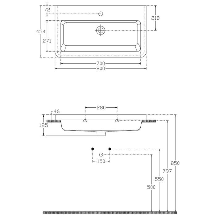 Home Waschtisch 80 cm