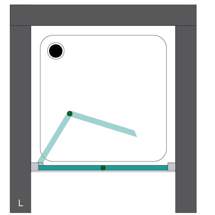 Steinkamp Living Drehfalttür in Nische 90 x 200 cm Anschlag links inkl. easypearl