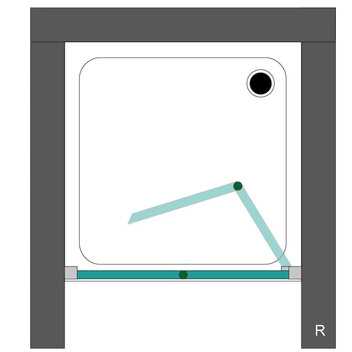 Steinkamp Living Drehfalttür in Nische 90 x 200 cm Anschlag rechts inkl. easypearl