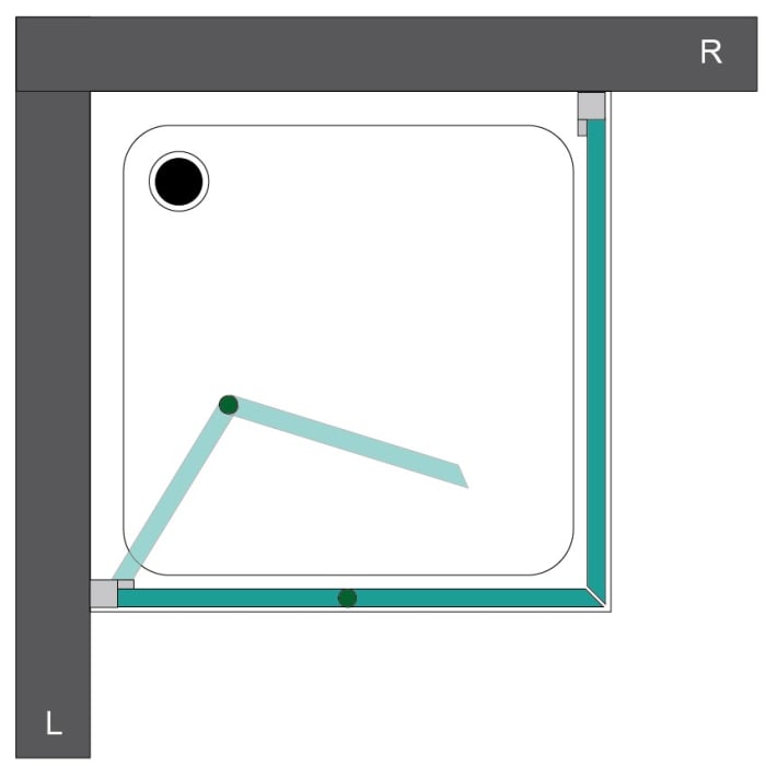 Steinkamp Living Drehfalttür 80 x 200 cm für Seitenwand Anschlag links inkl. easypearl, mittig mattiert