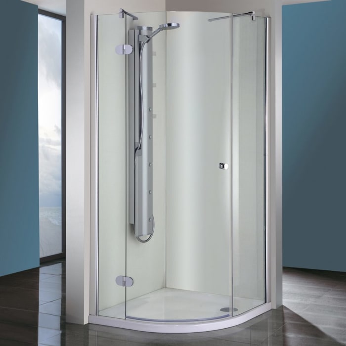 Steinkamp Living Runddusche 3-teilig 90 x 100 cm Radius 55 cm Anschlag links inkl. easypearl