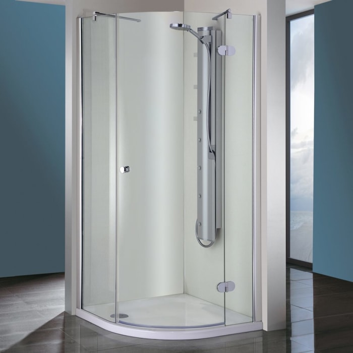 Steinkamp Living Runddusche 3-teilig 90 x 100 cm Radius 55 cm Anschlag rechts inkl. easypearl