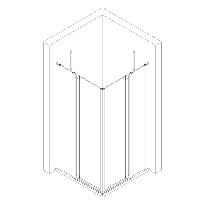 Classic-Line Eckeinstieg 4-teilig 100 x 100 x 190 cm
