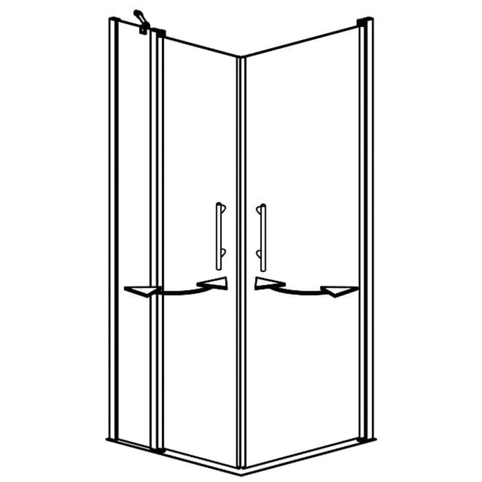 Planplus Eckeinstieg mit 1 Festteil links 100 x 100 x 195 cm