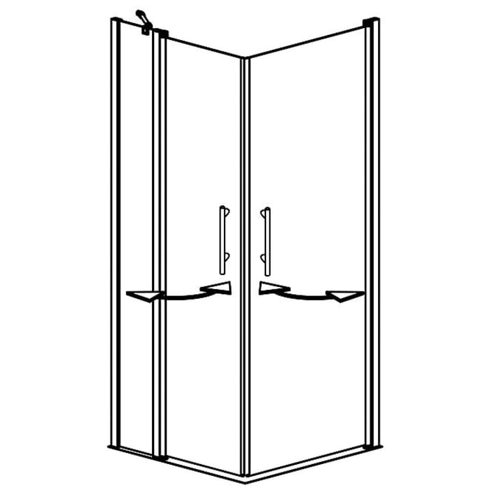 Planplus Eckeinstieg mit 1 Festteil links 90 x 90 x 195 cm