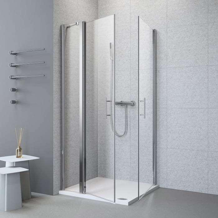 Planplus Eckeinstieg mit 1 Festteil links 100 x 100 x 195 cm