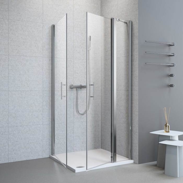 Planplus Eckeinstieg mit 1 Festteil rechts 80 x 80 x 195 cm