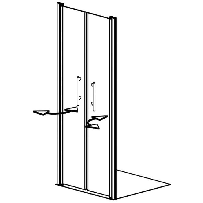 Planplus Doppelpendeltür für Nische 90 x 195 cm