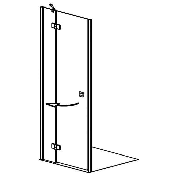 Planplus Drehtür mit Festteil für Nische 90 x 192,8 cm, Anschlag links
