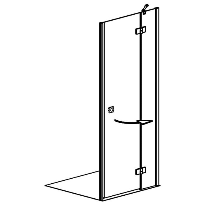 Planplus Drehtür mit Festteil für Nische 90 x 192,8 cm, Anschlag rechts